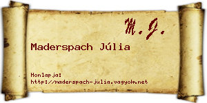 Maderspach Júlia névjegykártya